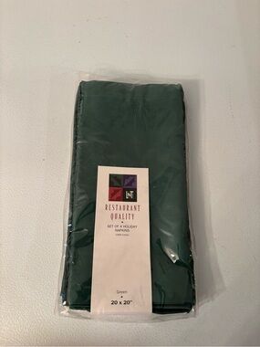 Restaurant Quality Green Cotton Napkins - Set of 4